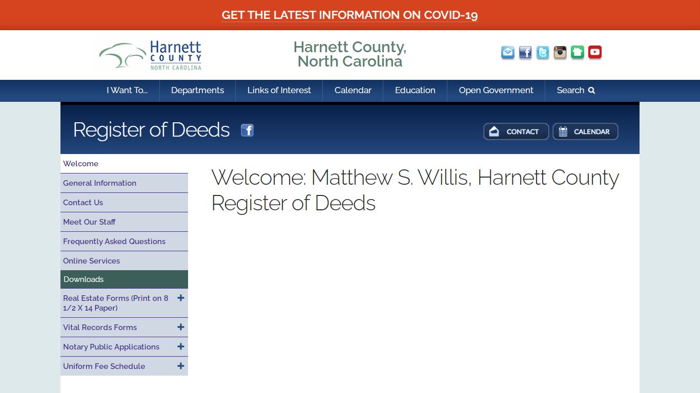 Register of Deeds: Welcome | Harnett County, North Carolina