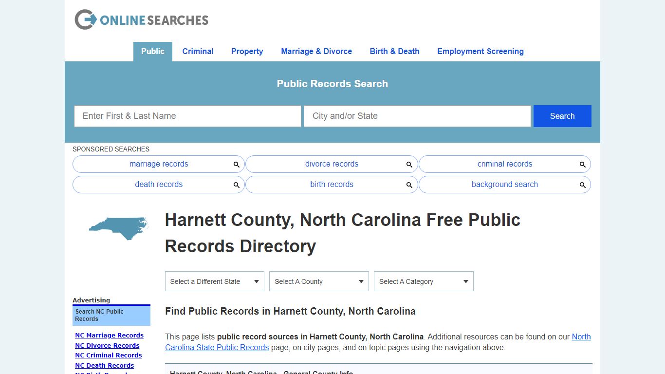 Harnett County, North Carolina Public Records Directory